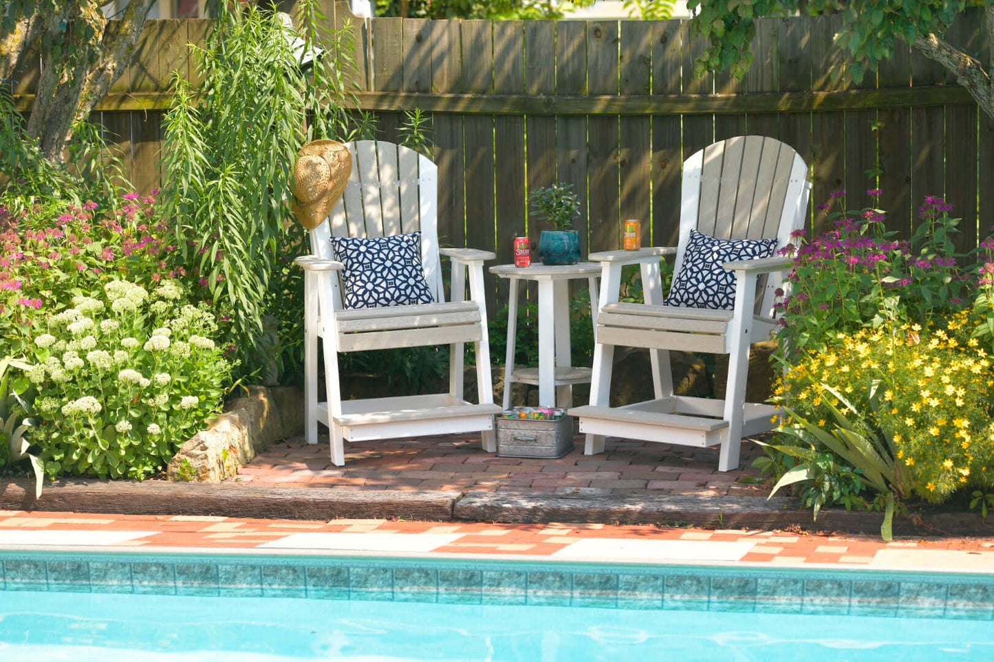 LuxCraft Balcony Table 3-Piece Set (Adirondack Balcony Chairs)