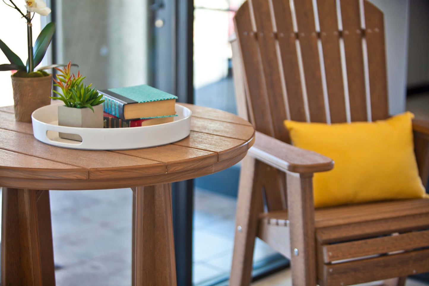 LuxCraft Balcony Table 3-Piece Set (Adirondack Balcony Chairs)