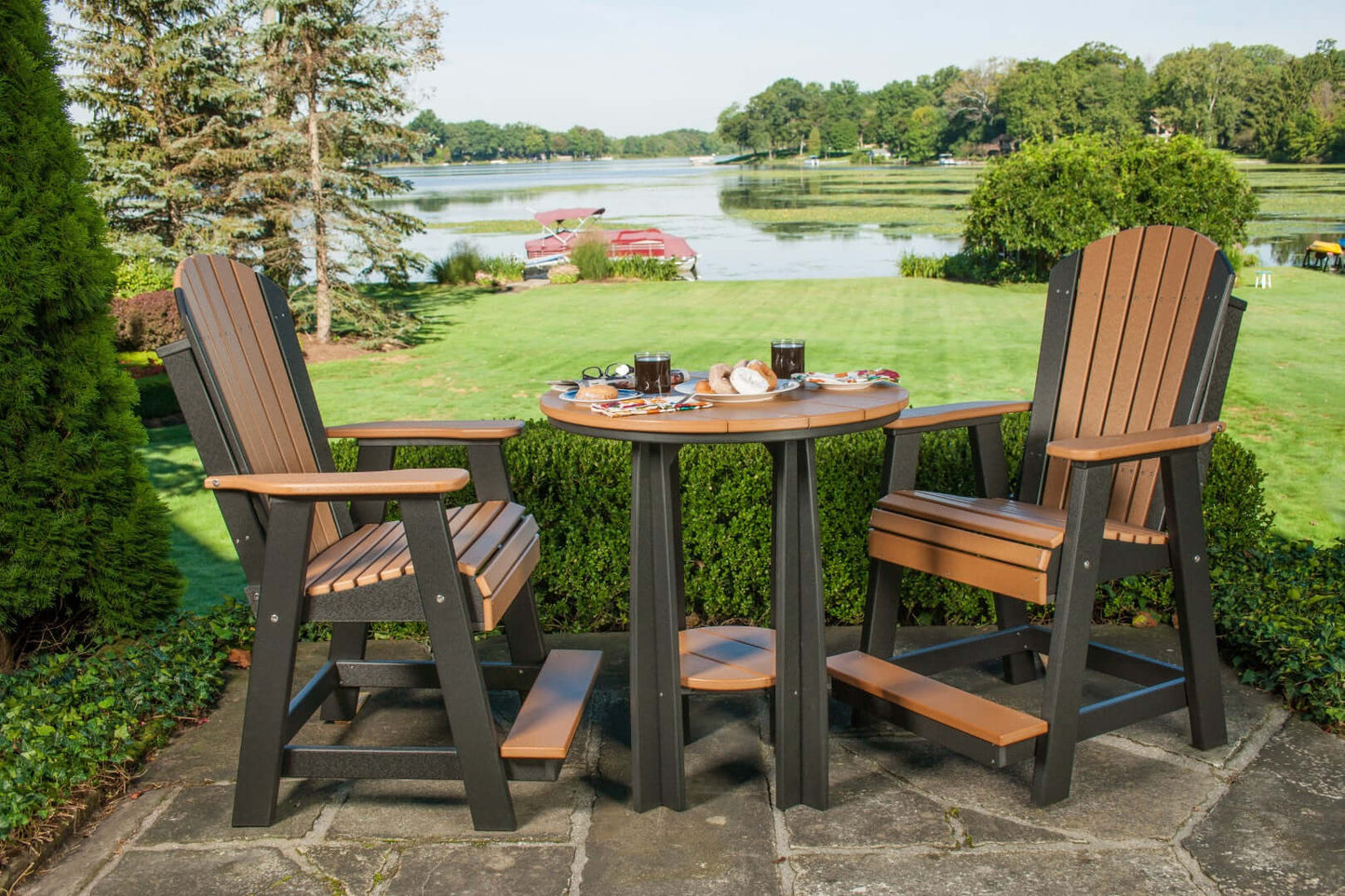 LuxCraft Balcony Table 3-Piece Set (Adirondack Balcony Chairs)