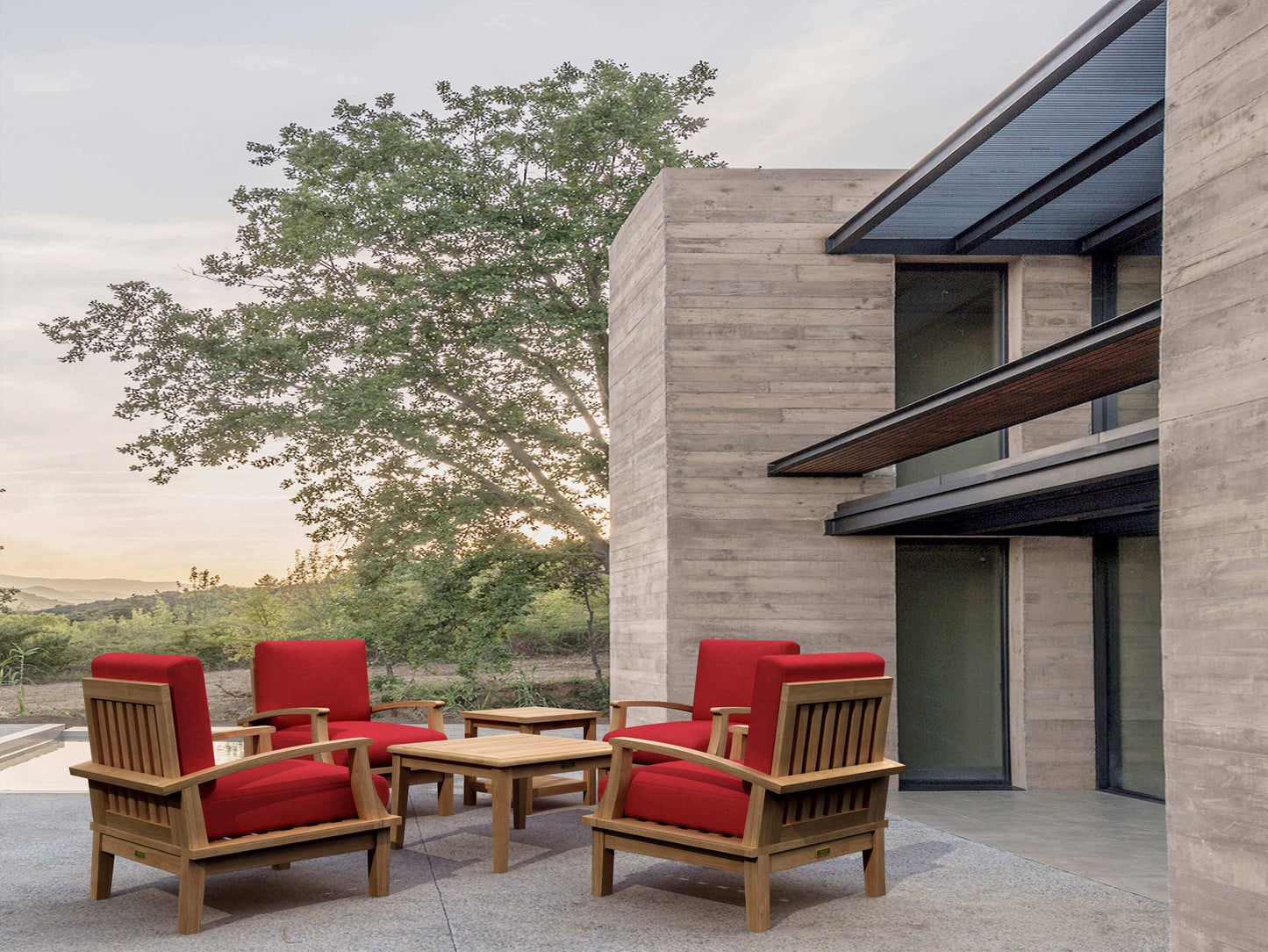 Anderson Teak Brianna 6-Piece Outdoor Deep Seating Set made with premium Grade-A teak wood