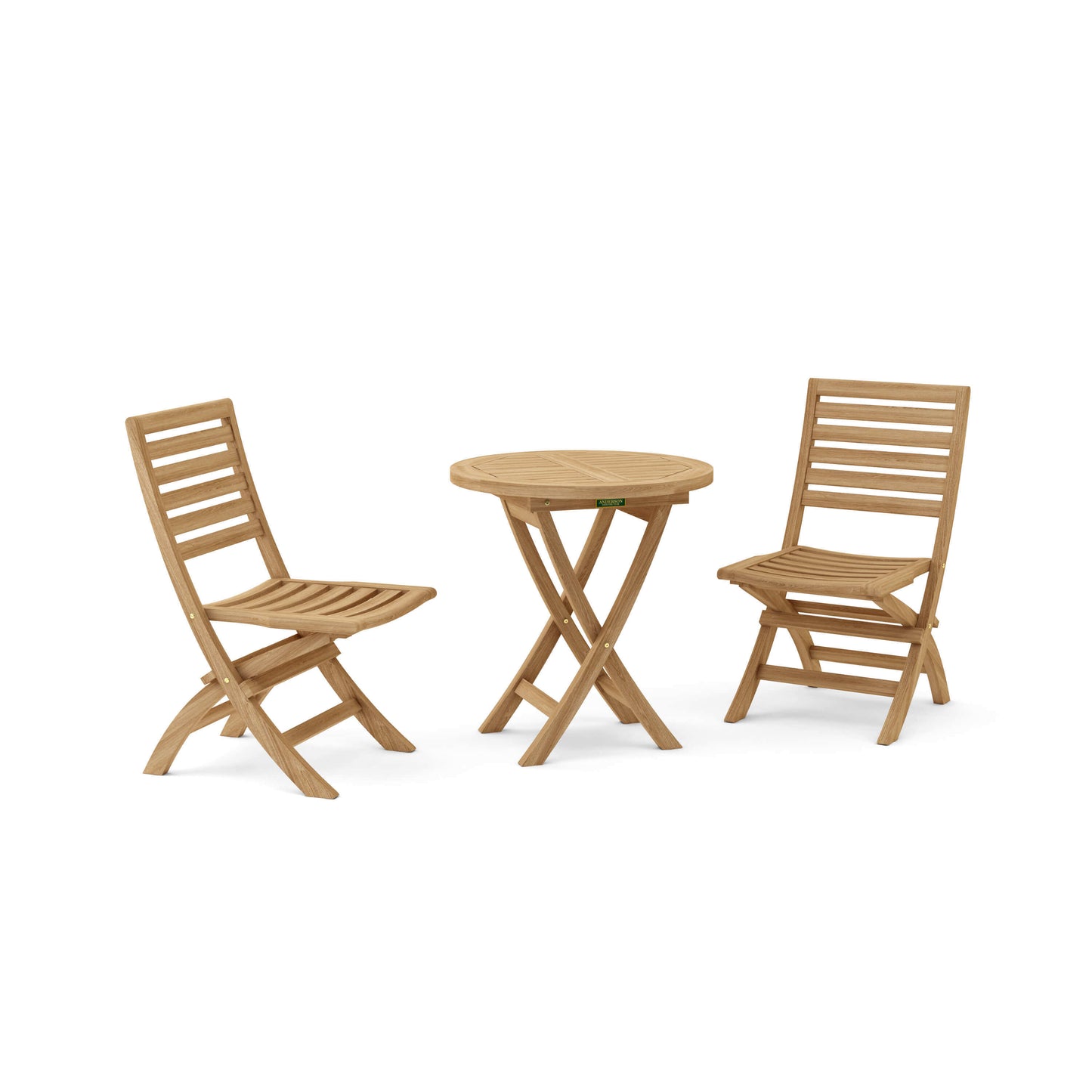 Teak wood 3-piece outdoor folding patio set