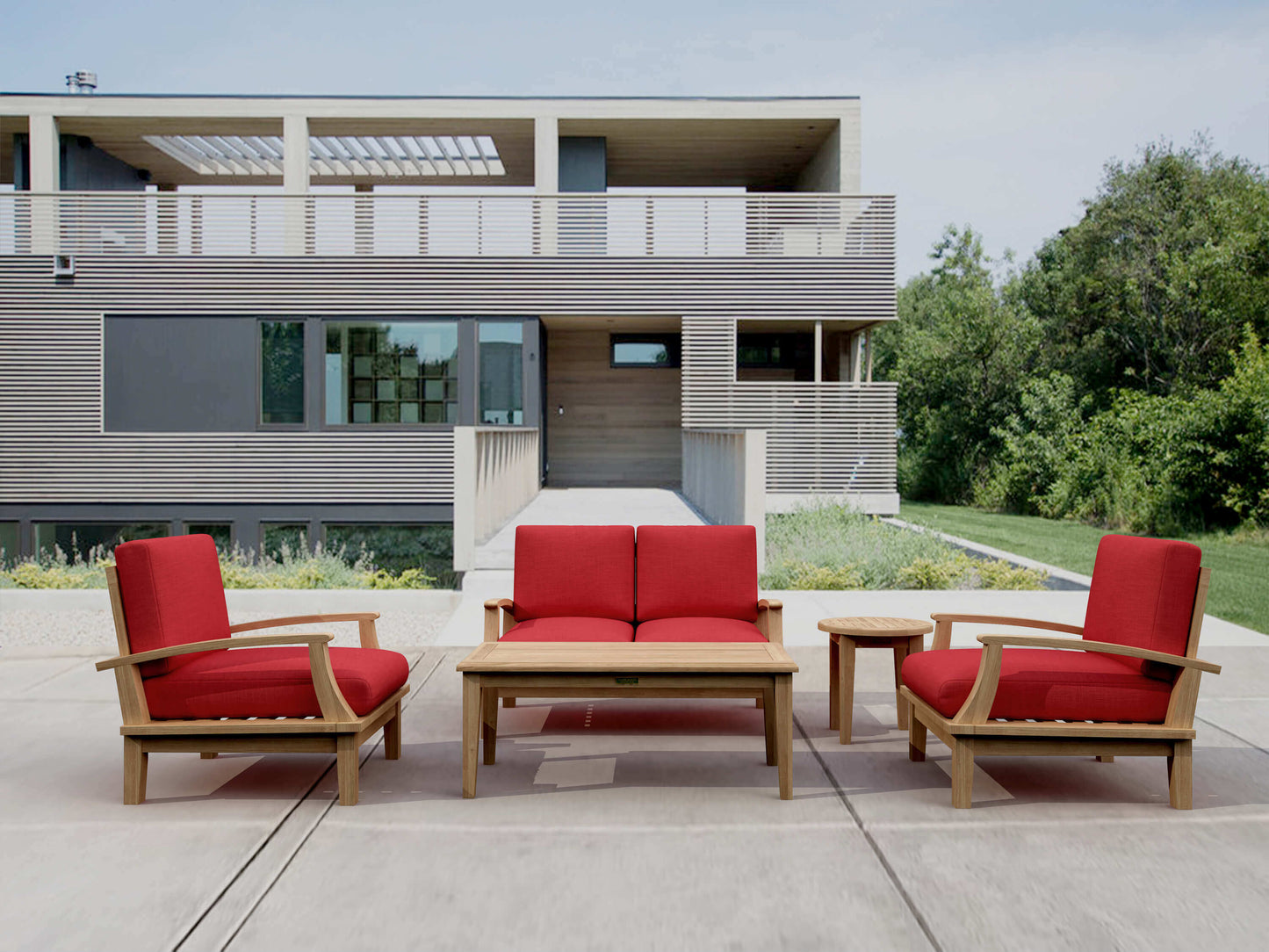 Anderson Teak Brianna 5-Piece Outdoor Deep Seating Set with Loveseat