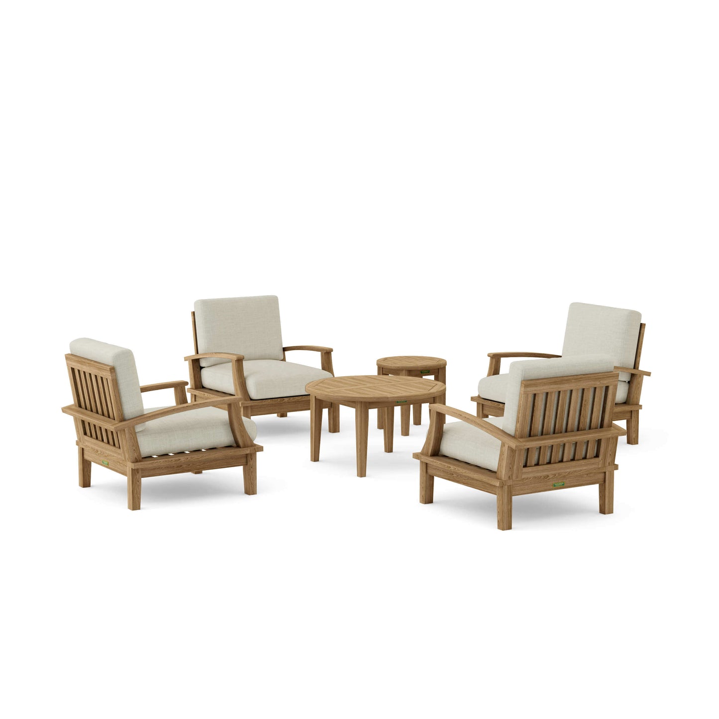 Anderson Teak Brianna 6-Piece Outdoor Deep Seating Set with Round Table
