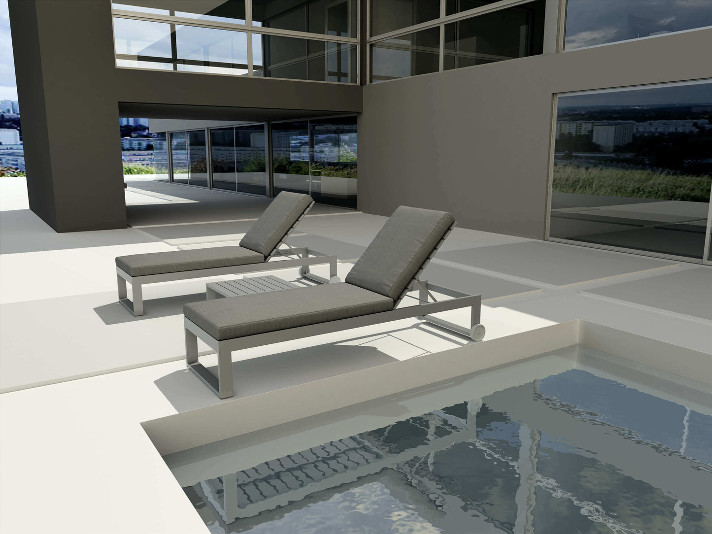 Outdoor 3-Piece Sun Lounger Set