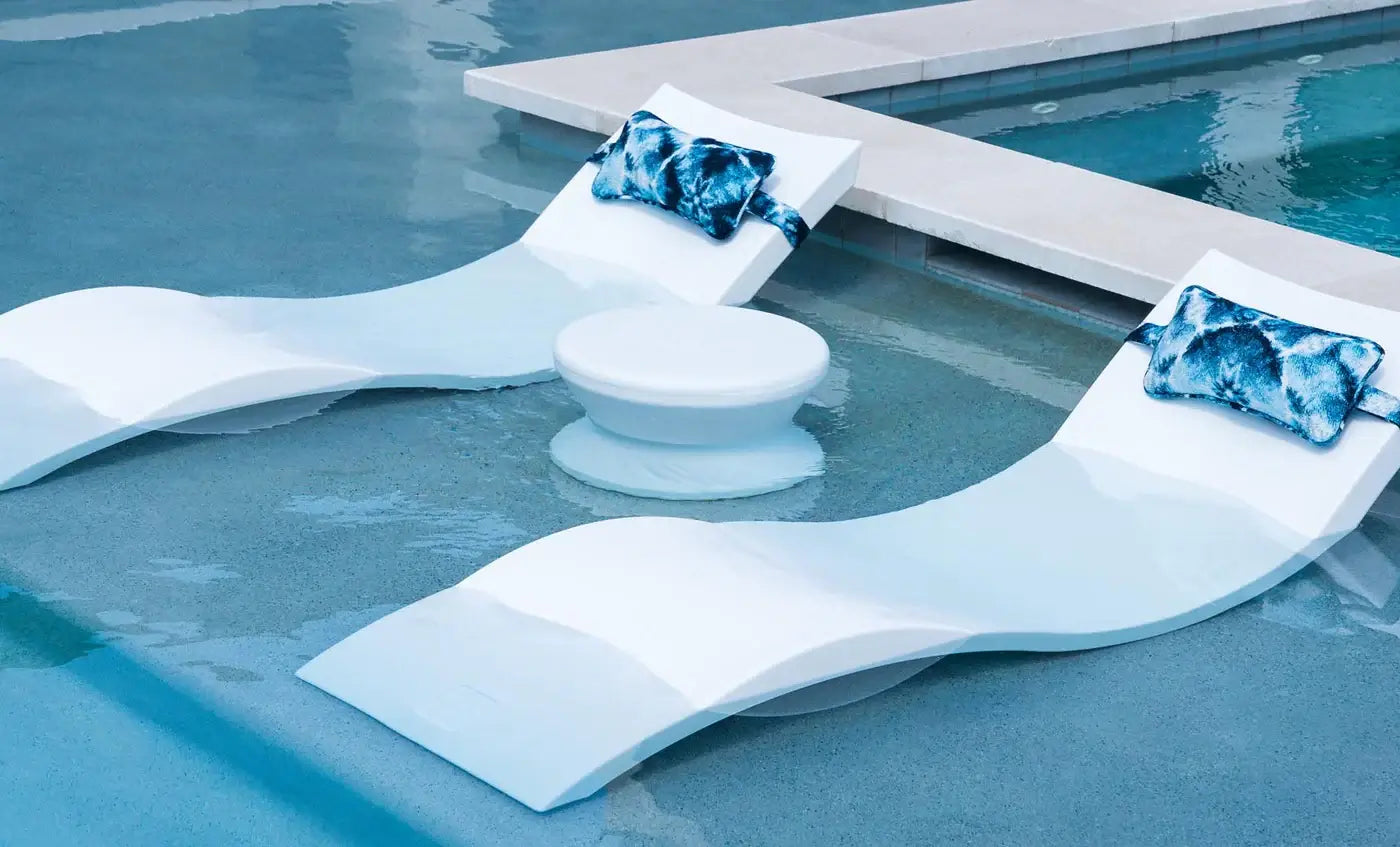 Ledge Lounger Signature Side Table is designed for in-pool use on sun shelves or tanning ledges with water depths up to 10 inches, or as a stylish addition to your deck.