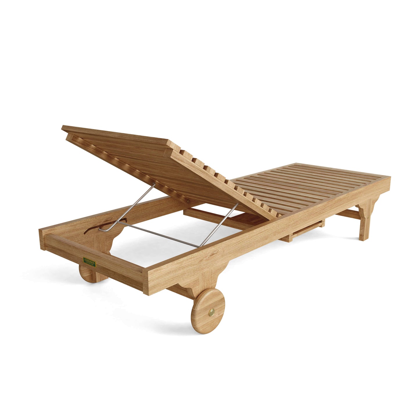 Anderson Teak sun lounger set has a curved design with adjustable backrest