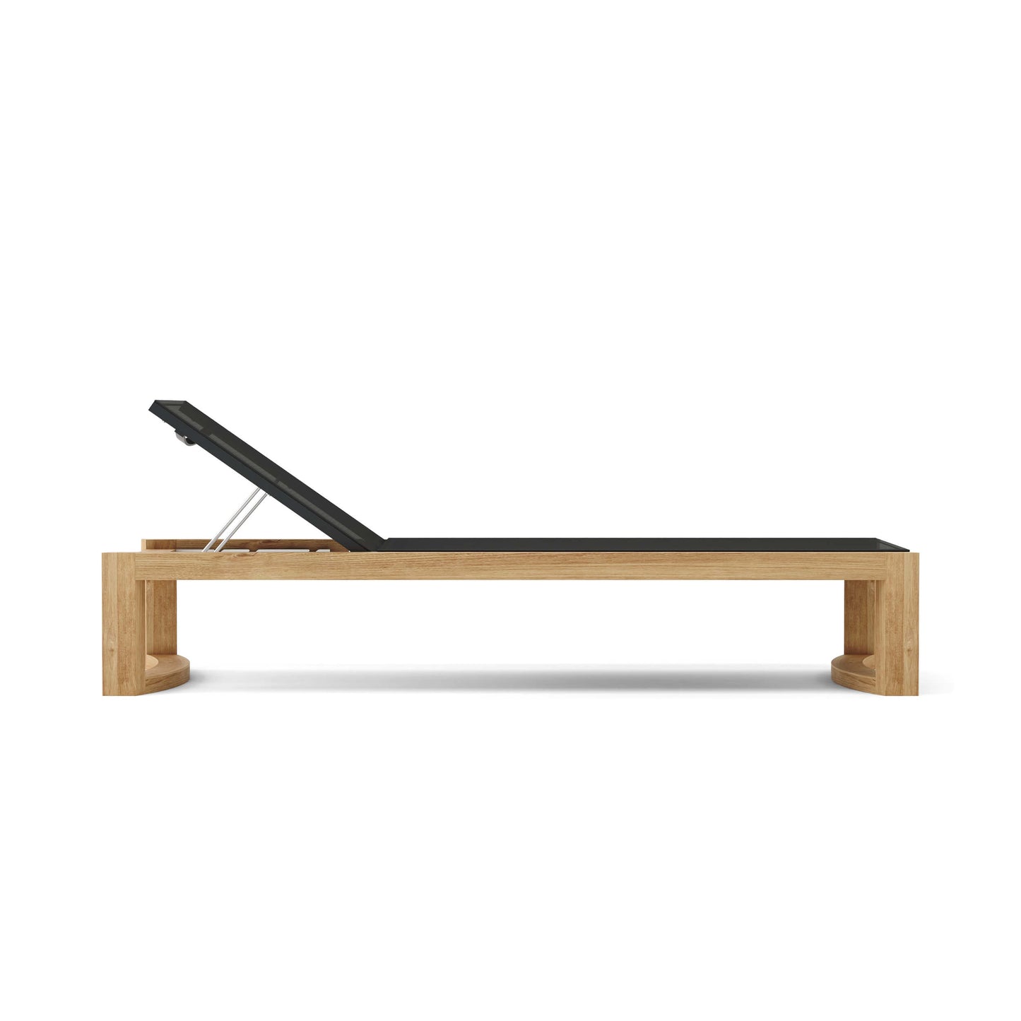 Anderson Teak Outdoor Sun Lounger made with batyline fabric and premium teak wood with adjustable backrest