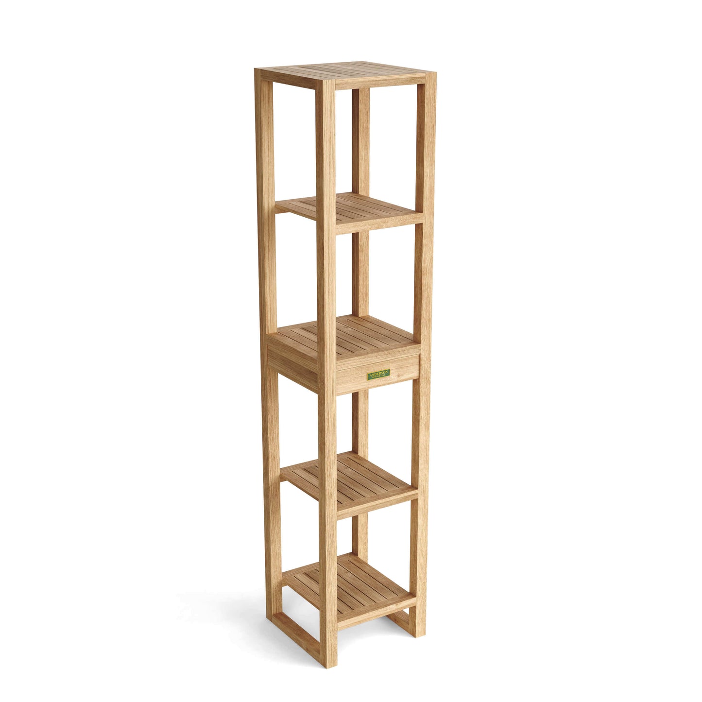 Anderson Teak 4 Shelf Spa Towel Table in Pool or Spa Setting