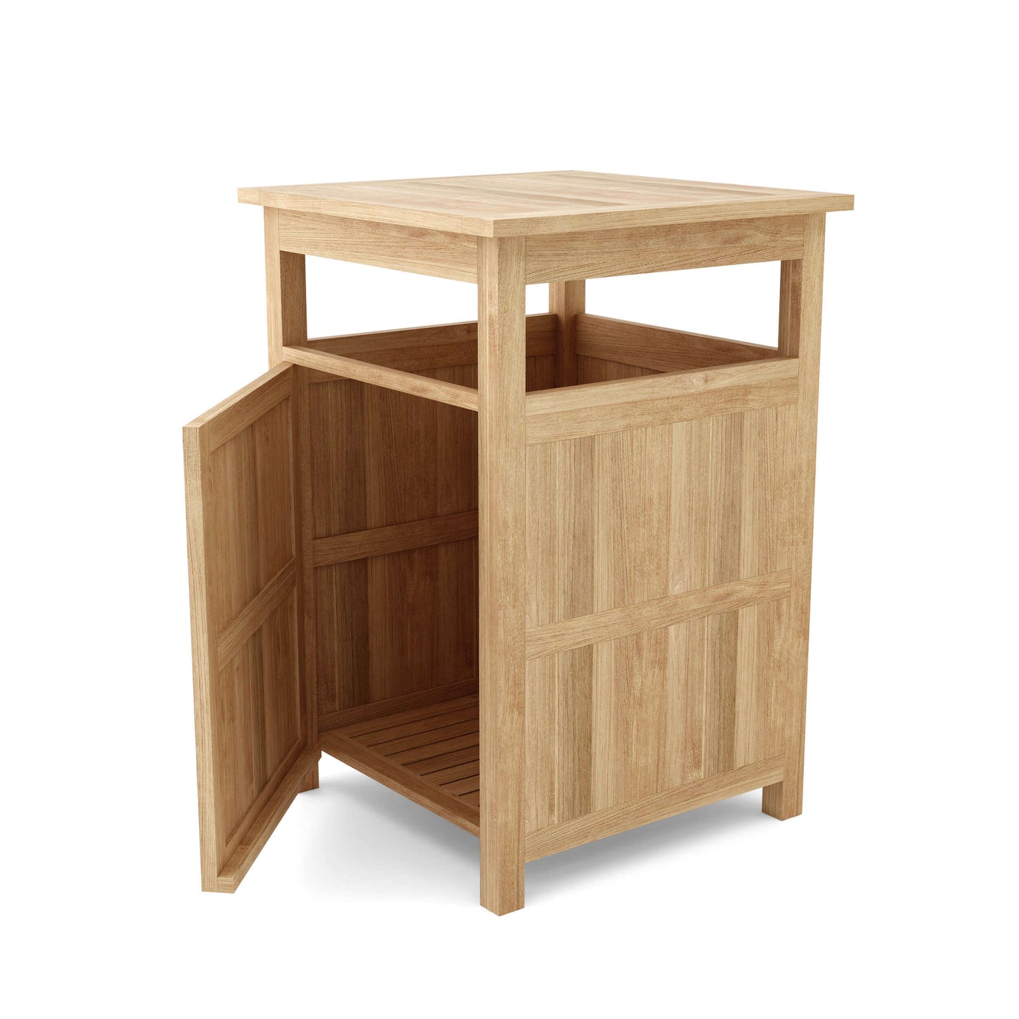 Anderson Teak outdoor wooden large trash can