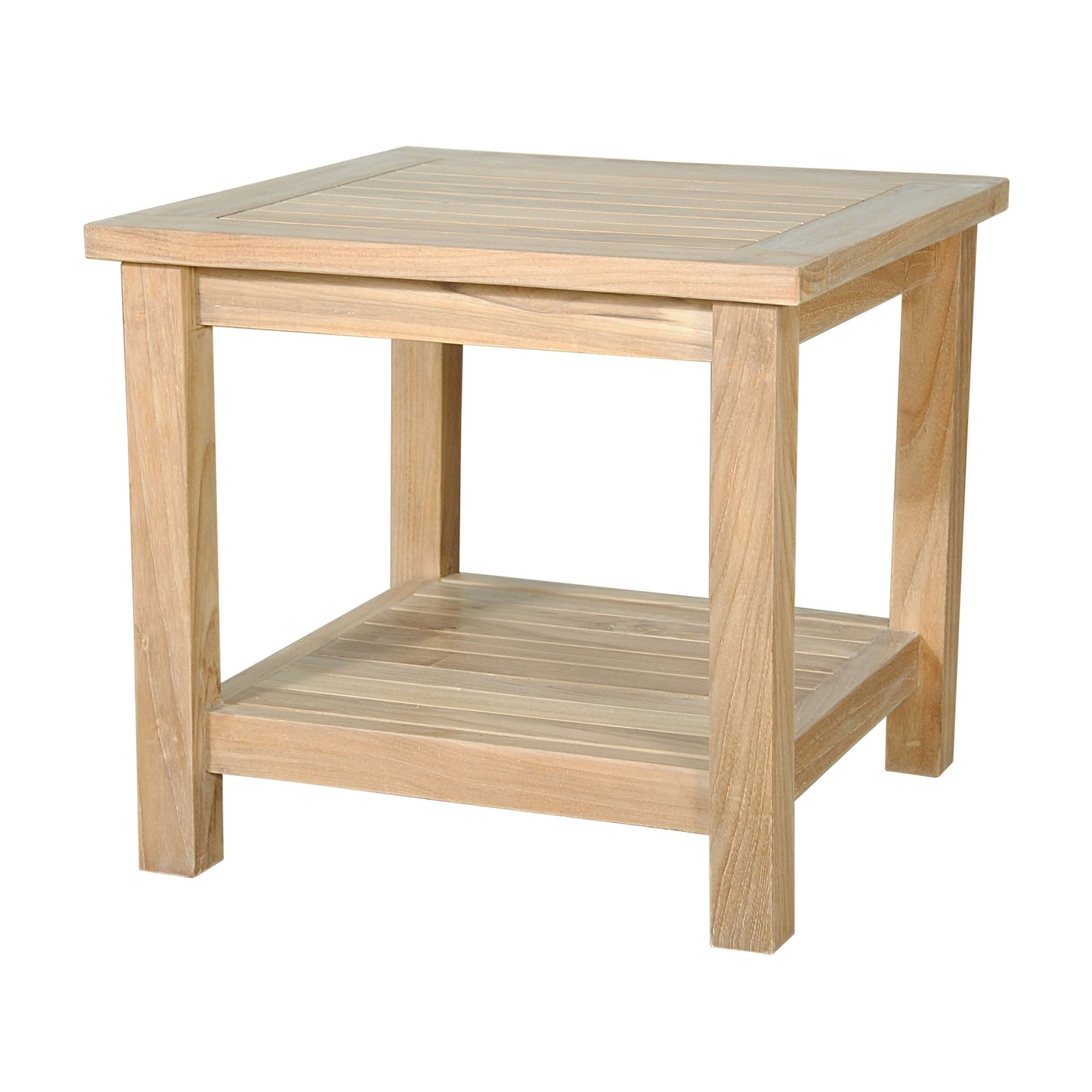 Anderson Teak 22" Outdoor Square Side Table that features 2-Tiers