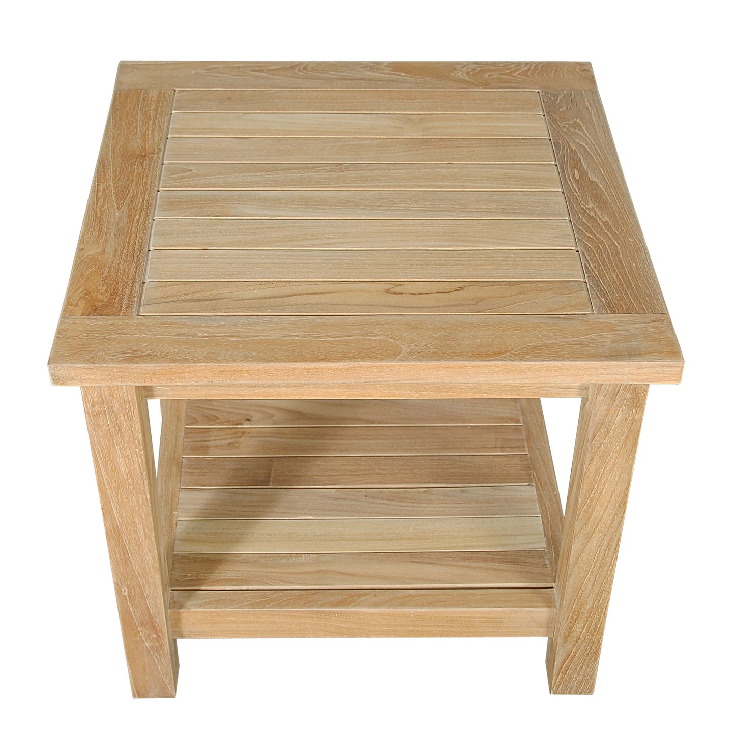 Anderson Teak 22" Outdoor Square Side Table that features 2-Tiers