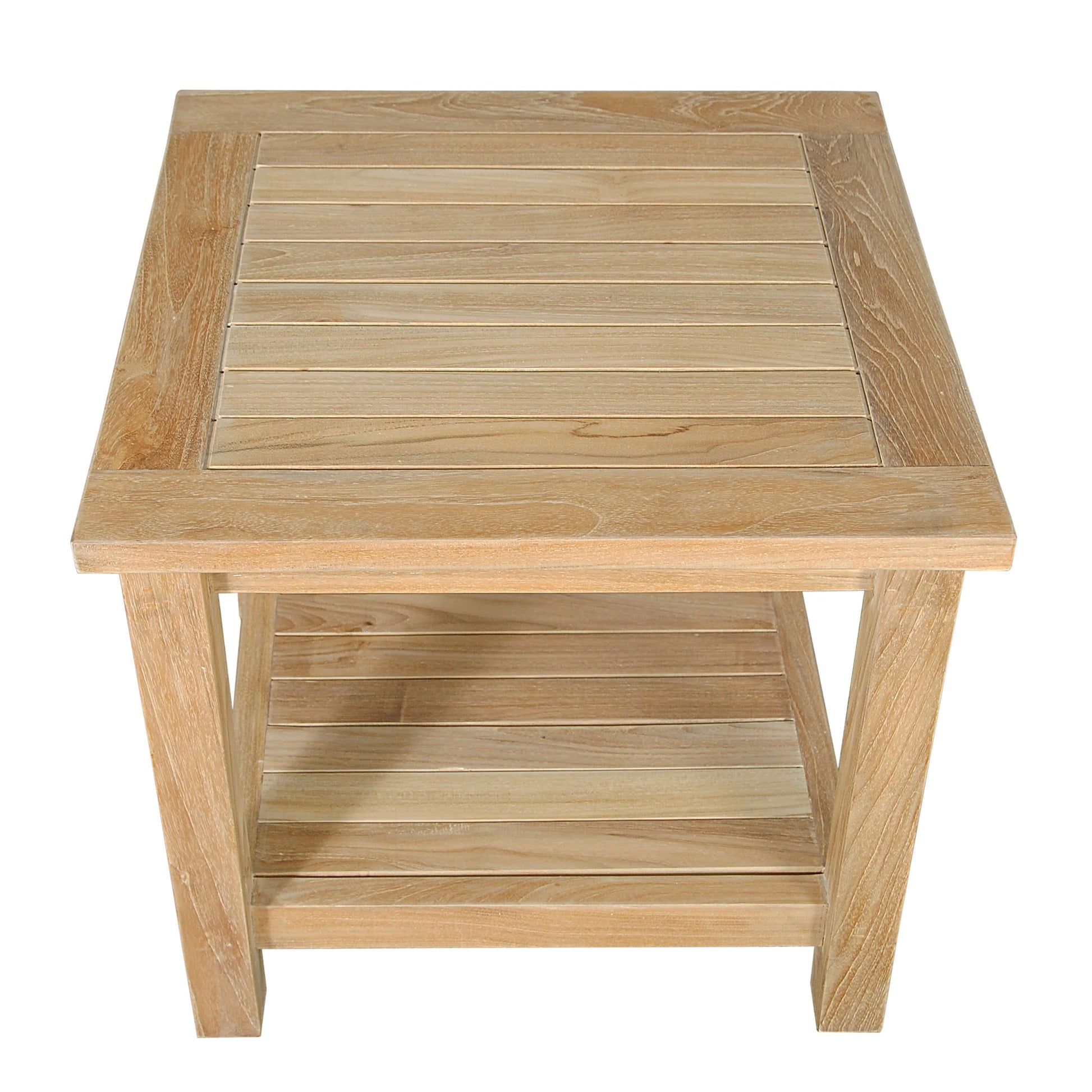 Anderson Teak 22" Outdoor Square Side Table that features 2-Tiers