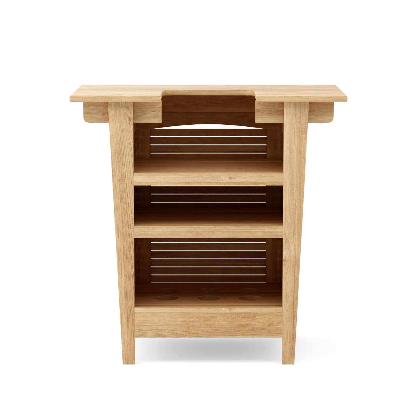 Anderson Teak Outdoor Bar Table crafted from teak wood and easy to assemble