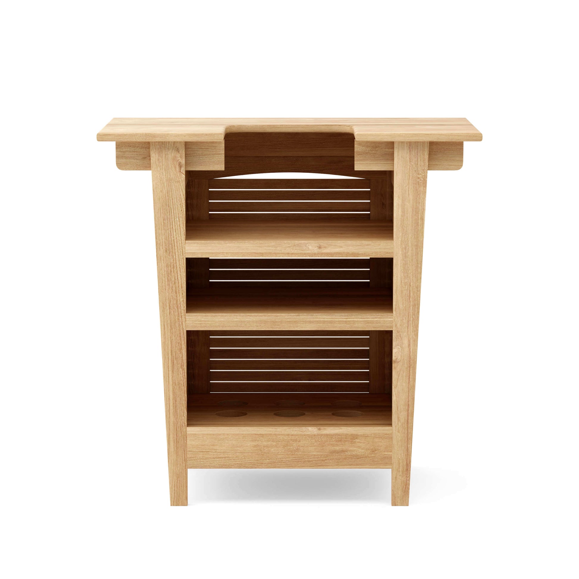 Anderson Teak Outdoor Bar Table crafted from teak wood and easy to assemble
