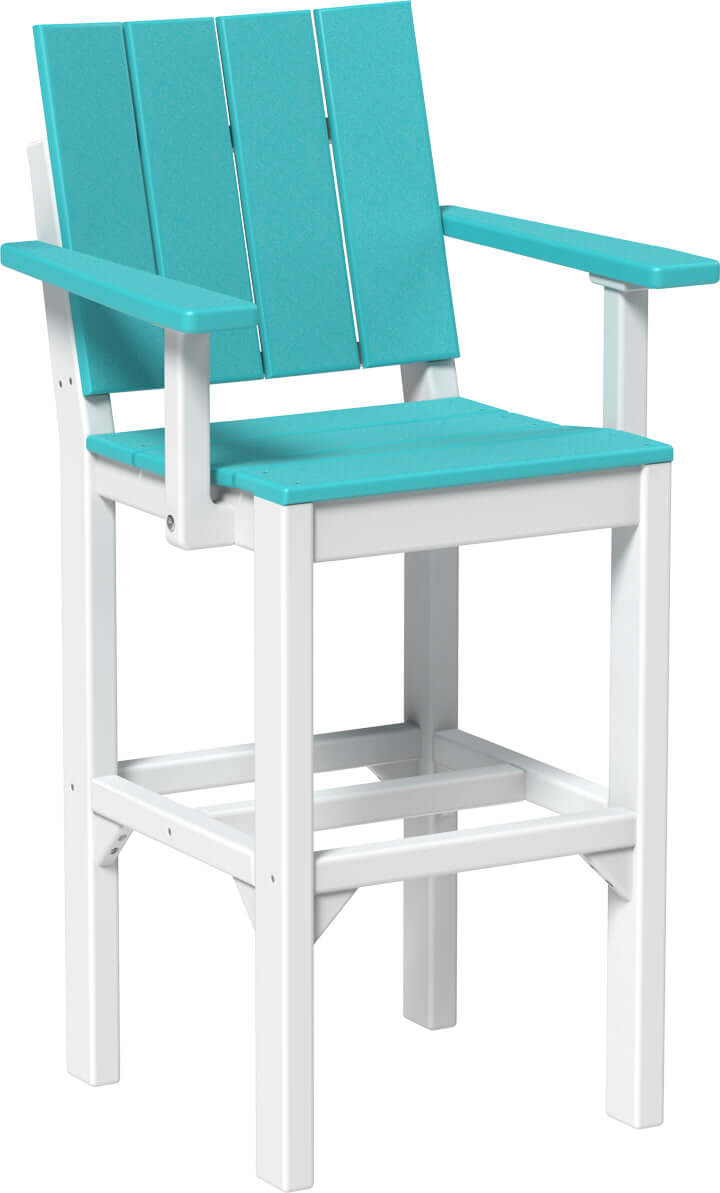 LuxCraft outdoor dining arm chair crafted from high-density polyethylene recyclable plastic
