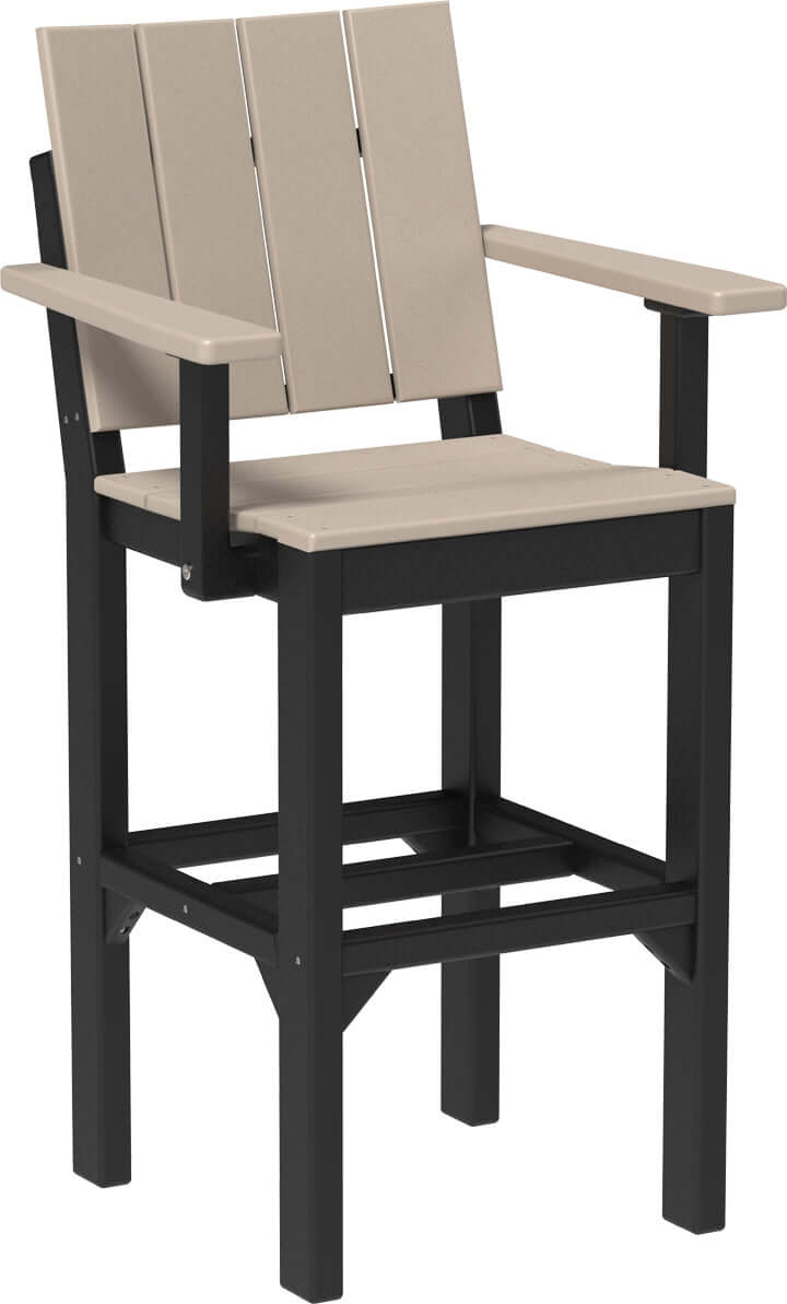 LuxCraft outdoor dining arm chair crafted from high-density polyethylene recyclable plastic