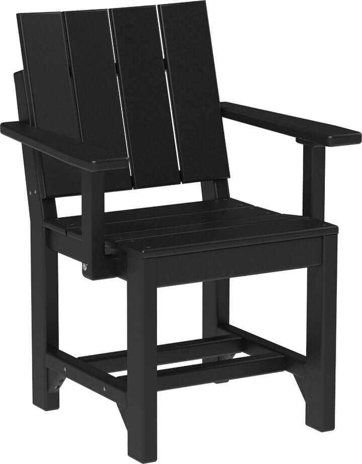 LuxCraft outdoor dining arm chair crafted from high-density polyethylene recyclable plastic