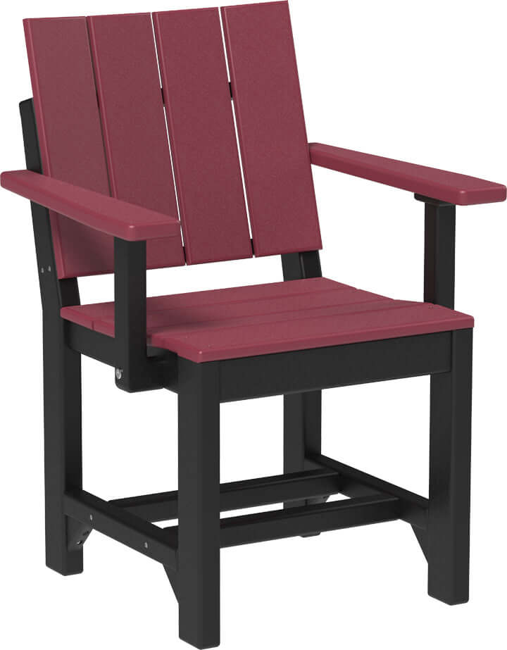LuxCraft outdoor dining arm chair crafted from high-density polyethylene recyclable plastic