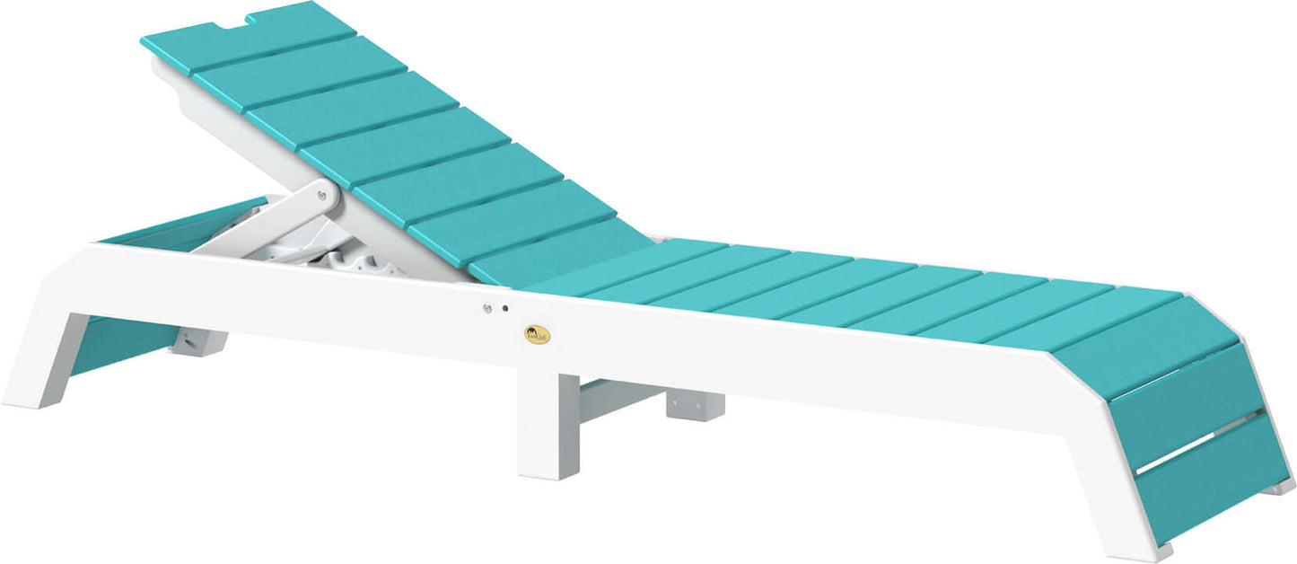 LuxCraft pool chaise lounge easily adjustable between a flat or reclined position