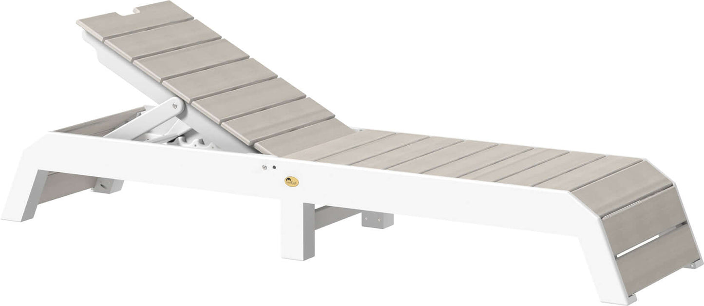 LuxCraft pool chaise lounge easily adjustable between a flat or reclined position