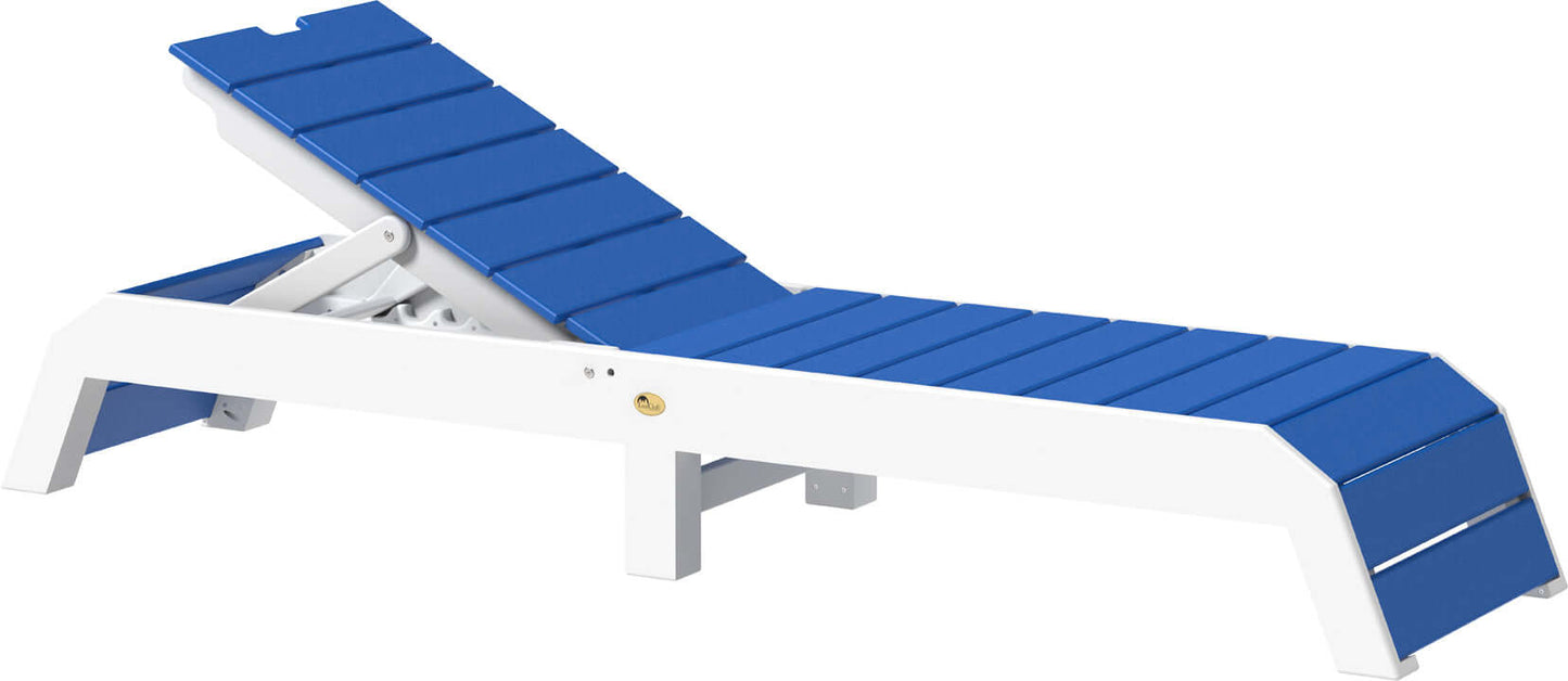LuxCraft pool chaise lounge easily adjustable between a flat or reclined position