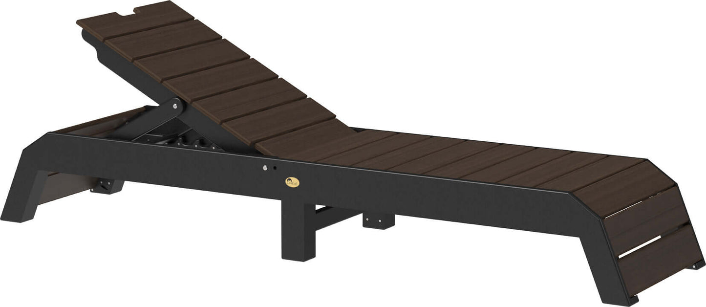 LuxCraft pool chaise lounge easily adjustable between a flat or reclined position