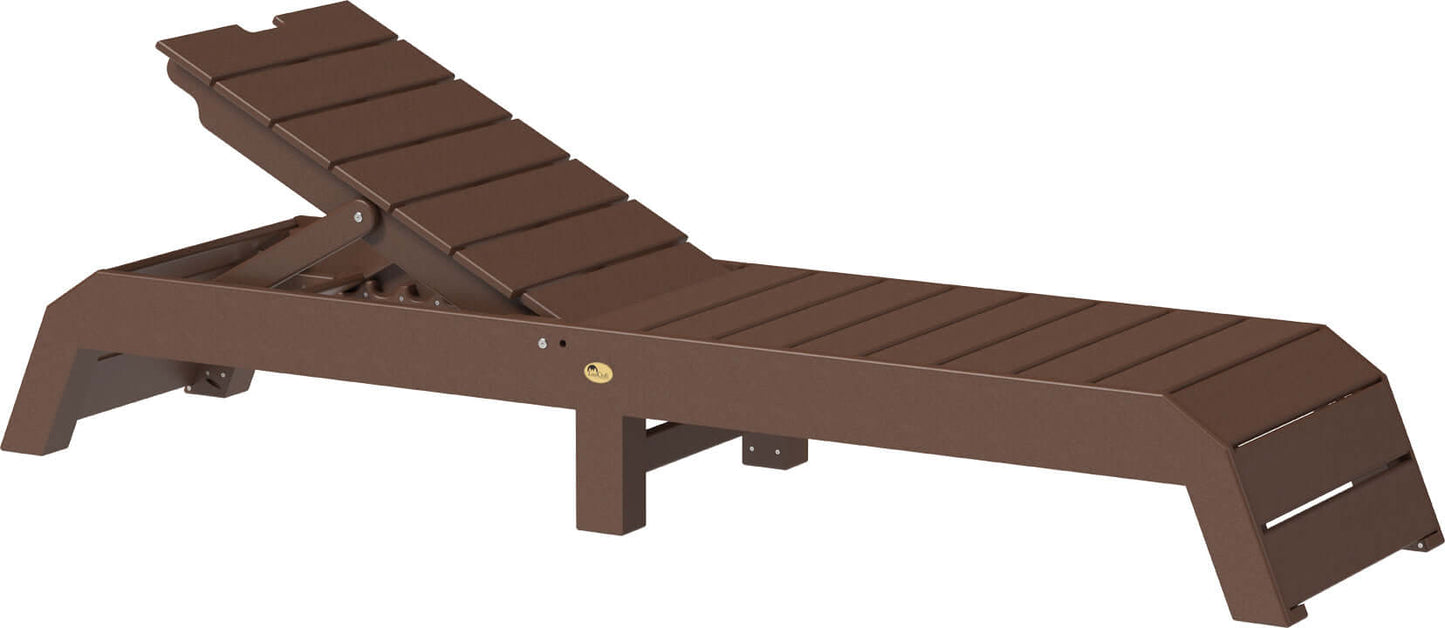 LuxCraft pool chaise lounge easily adjustable between a flat or reclined position