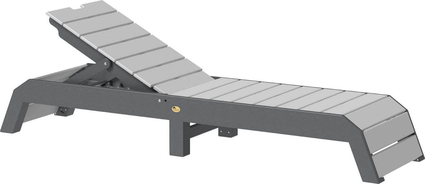 LuxCraft pool chaise lounge easily adjustable between a flat or reclined position