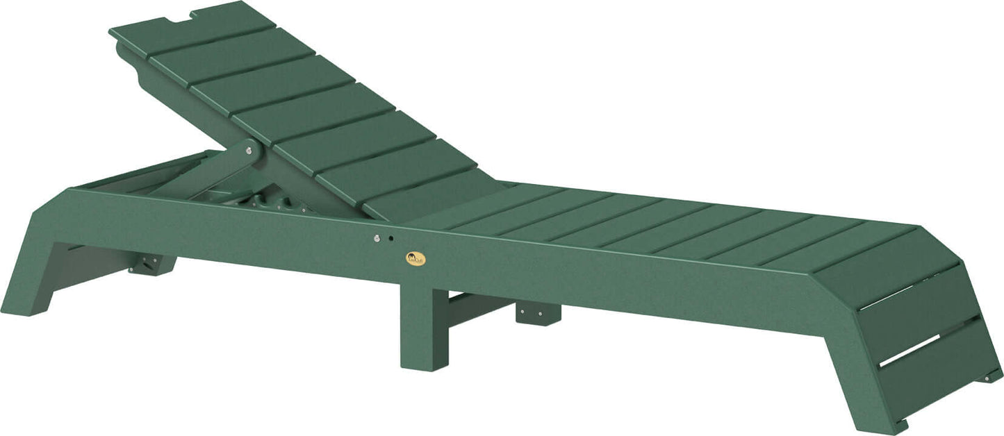 LuxCraft pool chaise lounge easily adjustable between a flat or reclined position