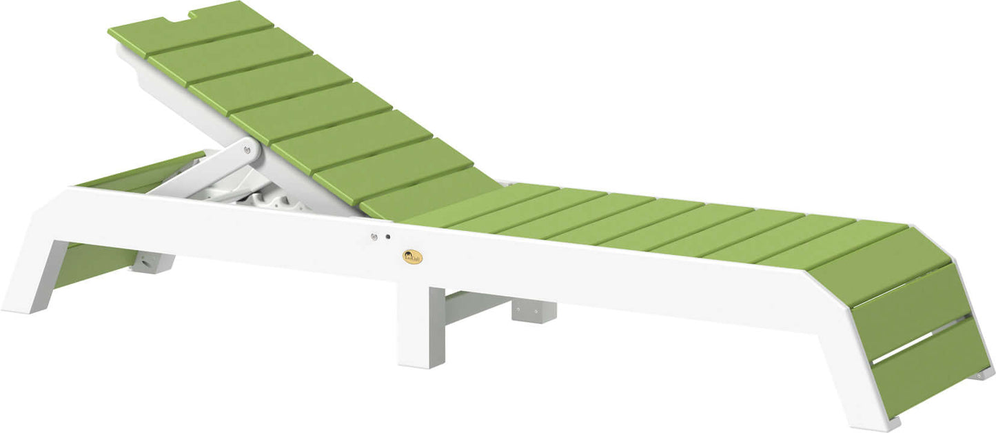 LuxCraft pool chaise lounge easily adjustable between a flat or reclined position