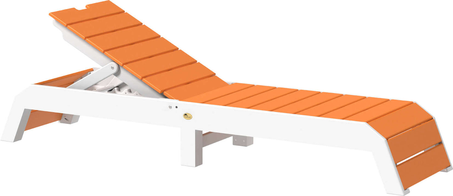 LuxCraft pool chaise lounge easily adjustable between a flat or reclined position