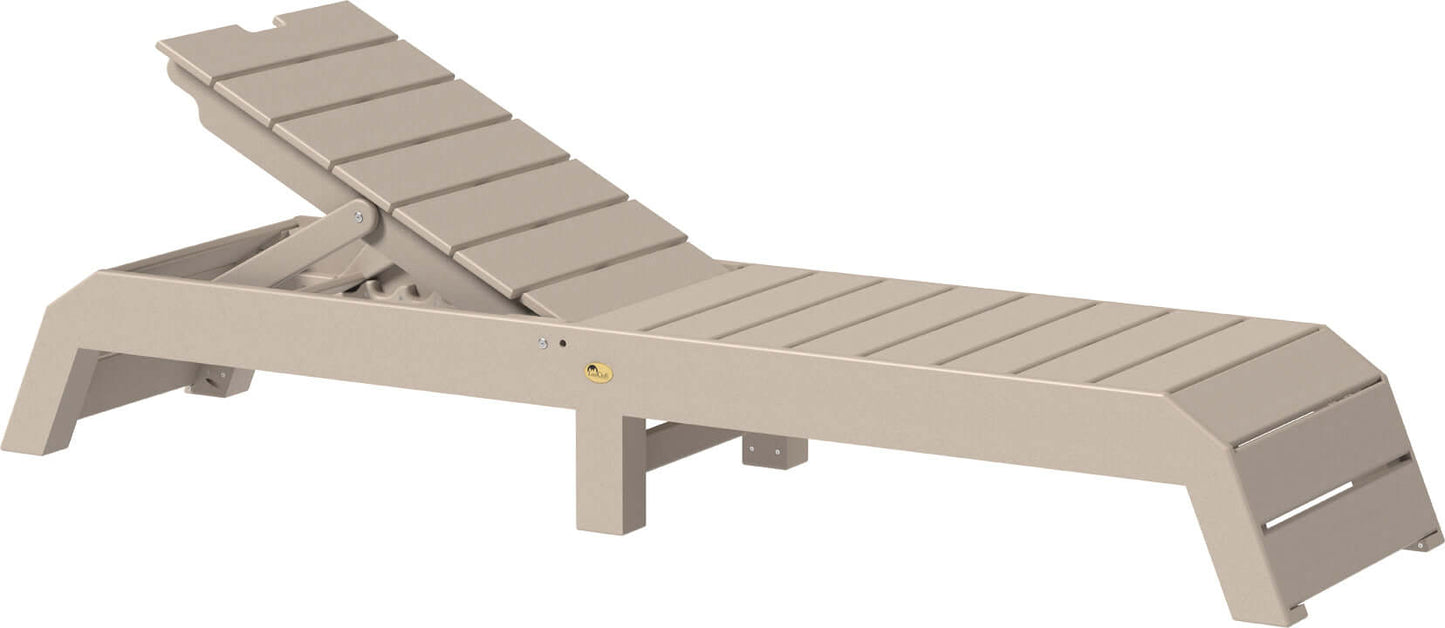 LuxCraft pool chaise lounge easily adjustable between a flat or reclined position