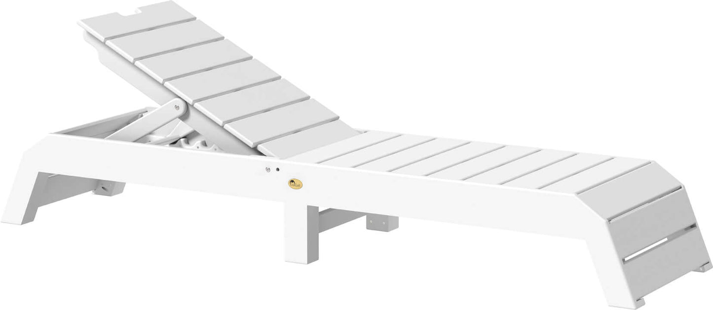 LuxCraft pool chaise lounge easily adjustable between a flat or reclined position