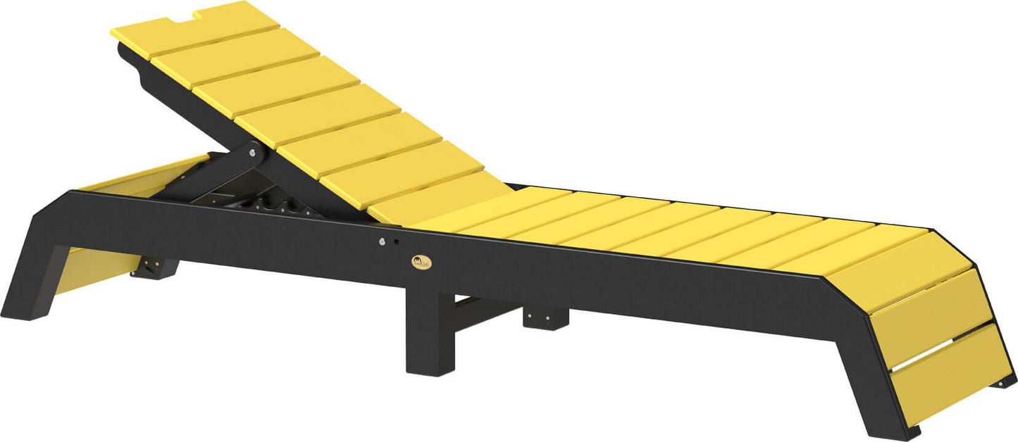 LuxCraft pool chaise lounge easily adjustable between a flat or reclined position