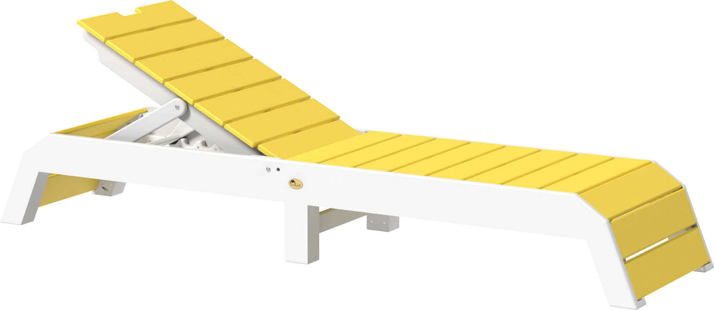 LuxCraft pool chaise lounge easily adjustable between a flat or reclined position