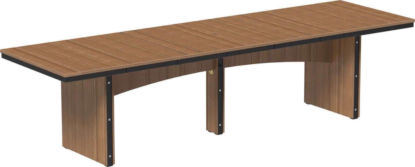 LuxCraft Rectangular Outdoor Dining Table weather-resistant materials that features umbrella hole and variety of colors