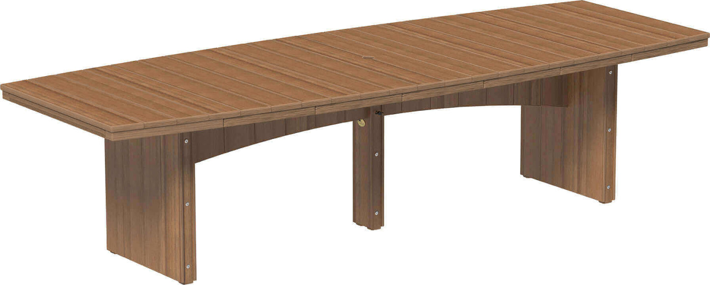 4' x 10' oval outdoor dining table that comfortably seats 10