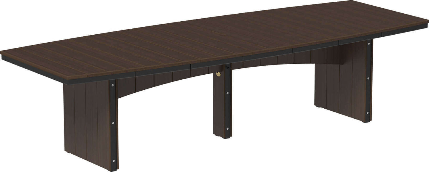 4' x 10' oval outdoor dining table that comfortably seats 10