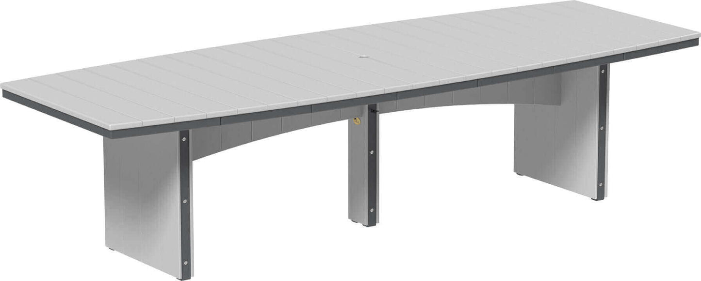 4' x 10' oval outdoor dining table that comfortably seats 10
