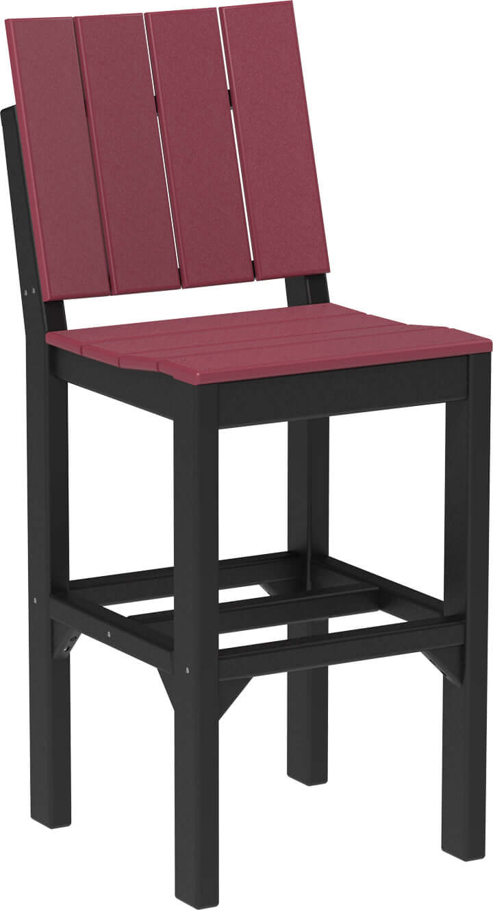 Bar height outdoor urban side chair available in earth tones, tropical and premium woodgrain finishes