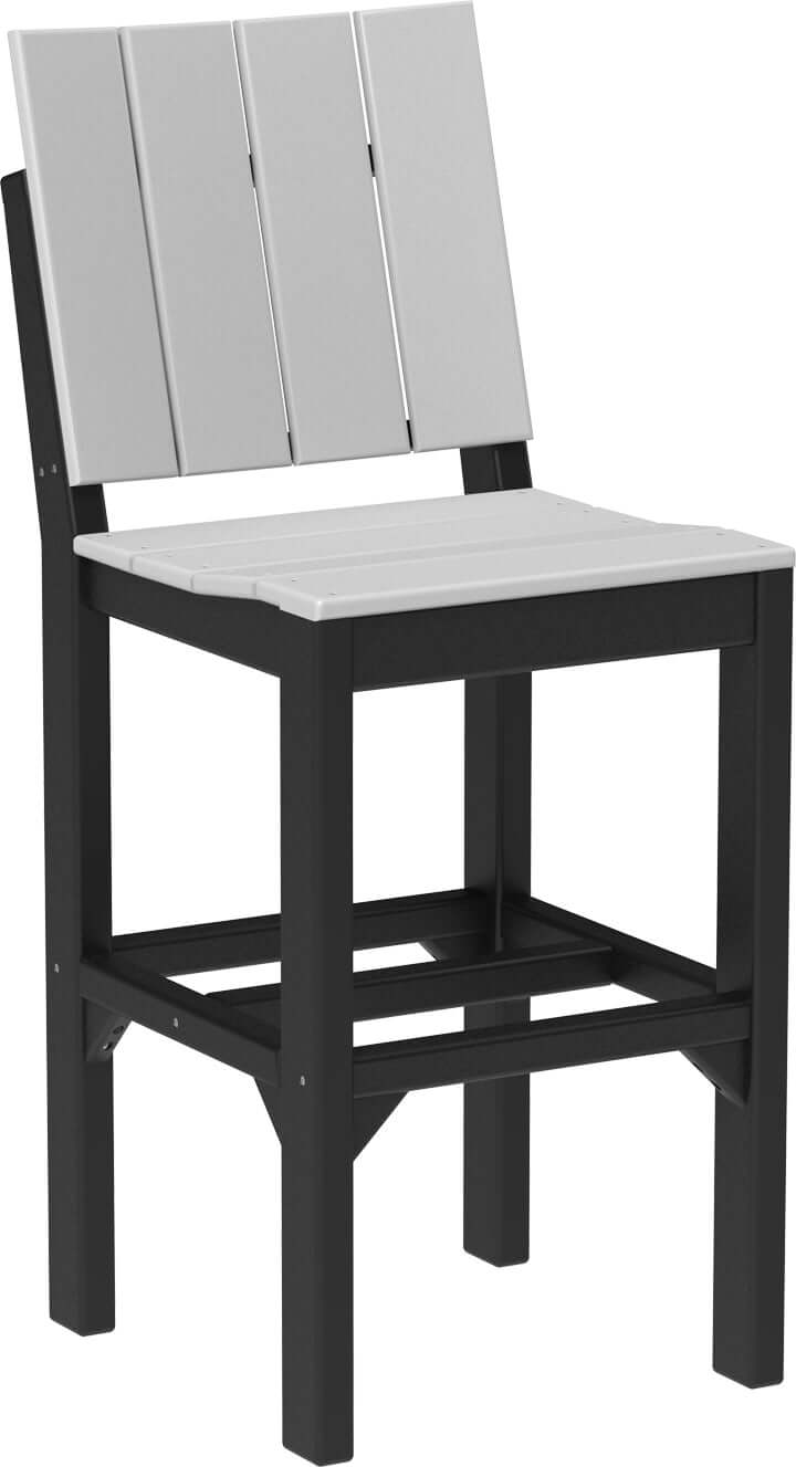 Bar height outdoor urban side chair available in earth tones, tropical and premium woodgrain finishes