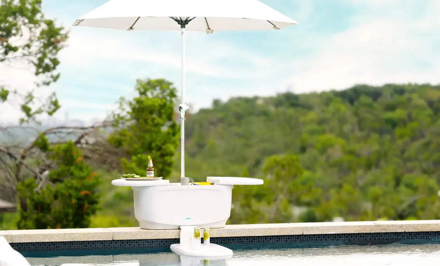 Perfect for pool ledges with water depths up to 9 inches or placed on the coping, this all-in-one bar sets up in minutes, bringing convenience and flair to any gathering.