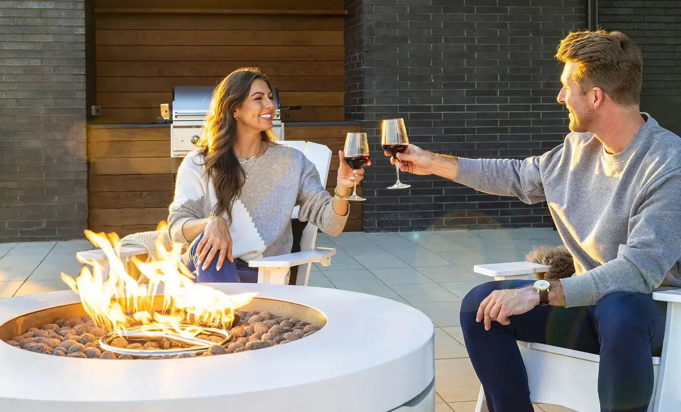 This firepit is crafted to transform your poolside, patio, or backyard into a warm, inviting oasis year-round.