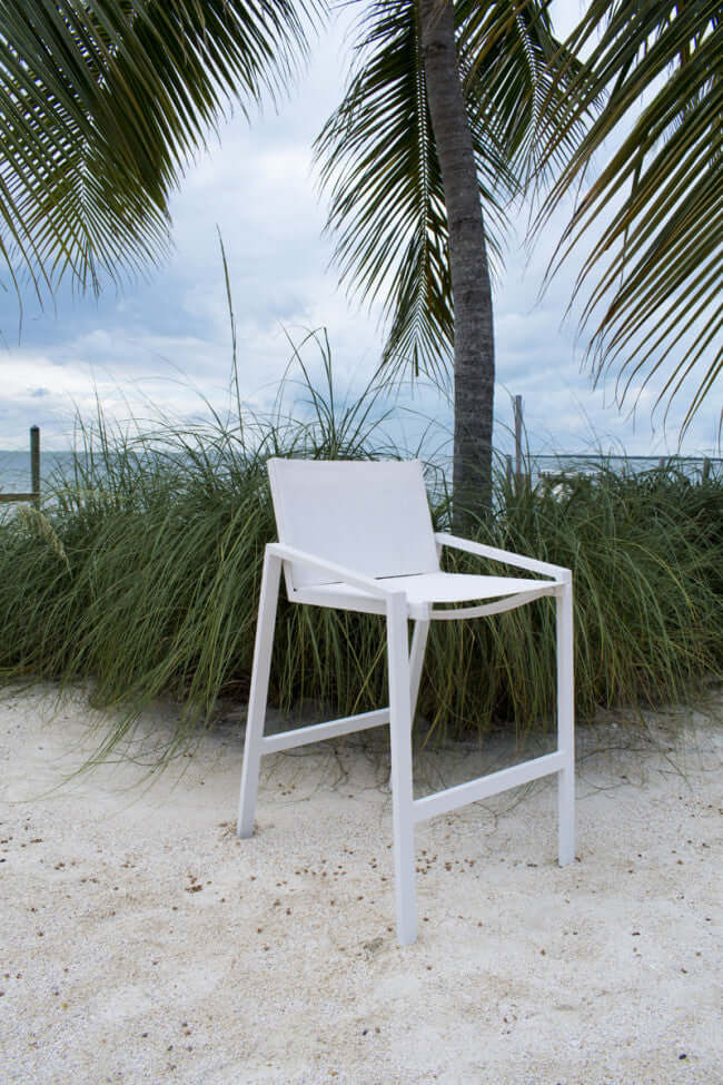 Panama Jack outdoor stackable barstools set of 2 made with strong powder-coated finish resistant to corroding and scratching