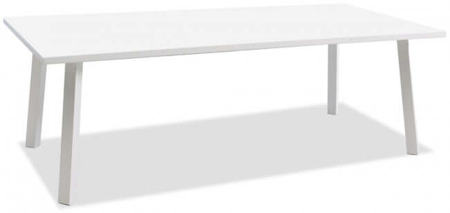 Panama Jack rectangular outdoor dining table made with extruded Aluminum frame and off-white sling