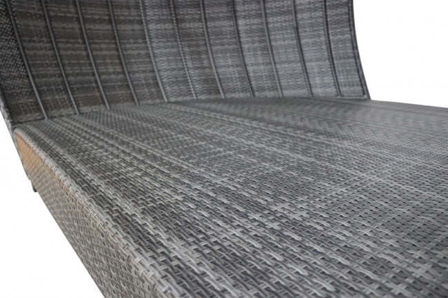 Panama Jack outdoor large scale daybed crafted with commercial grade extruded aluminum framing and woven with HDPE synthetic fiber