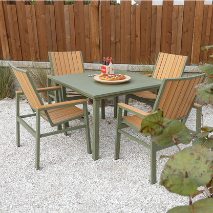 Berlin Gardens Vida 44″ Square Aluminum Dining Table view 1