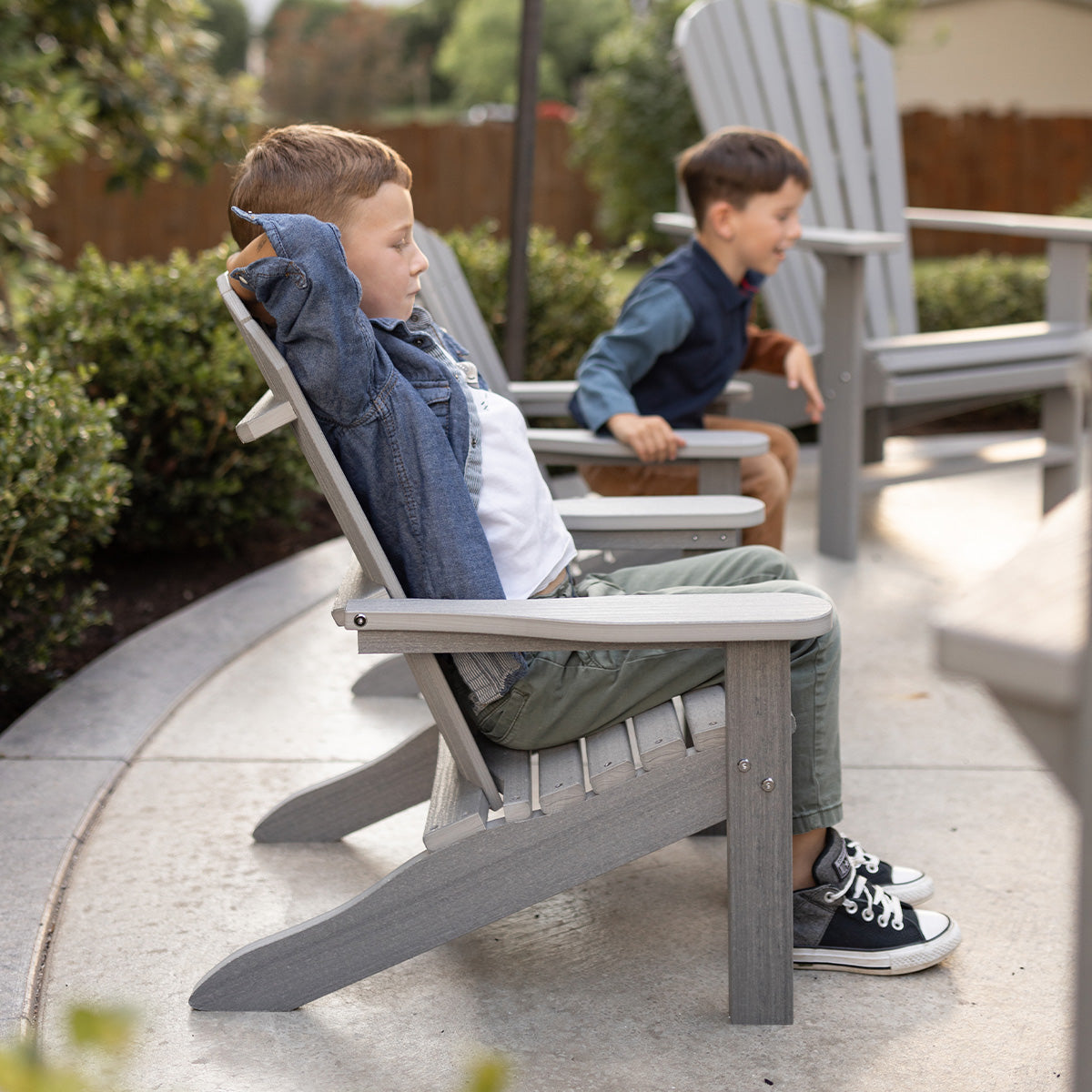 Berlin Gardens Kids Comfo Back Adirondack Chair lifestyle 2