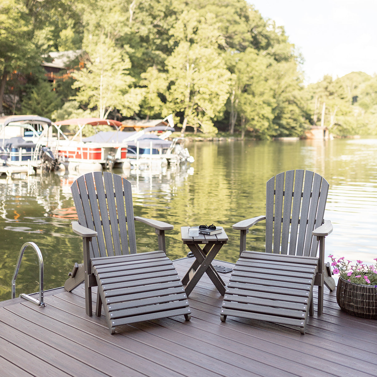 Berlin Gardens Comfo Back Folding Adirondack Chair lifestyle 1