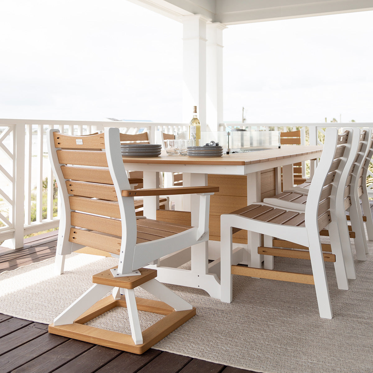 Berlin Gardens Bristol Swivel Rocker Dining Chair lifestyle 1
